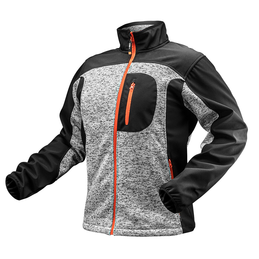 Sudadera de punto reforzada con tela softshell, tamaño XXL