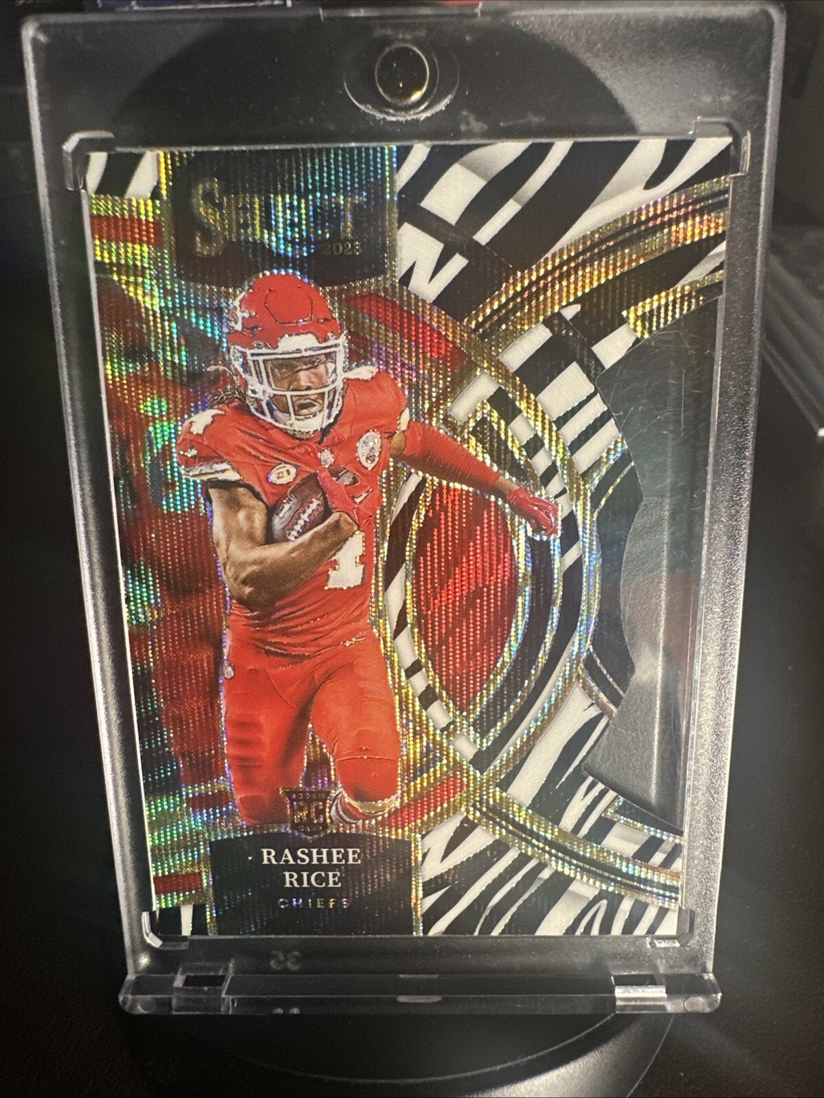 2023 Panini Select - Premier Level Rashee Rice #132 Zebra Prizm (RC) 