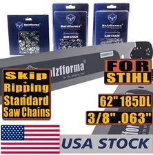 US Holzfforma 62" 3/8 .063 185DL Guide Bar Saw Chain For Stihl MS660 MS661 MS650