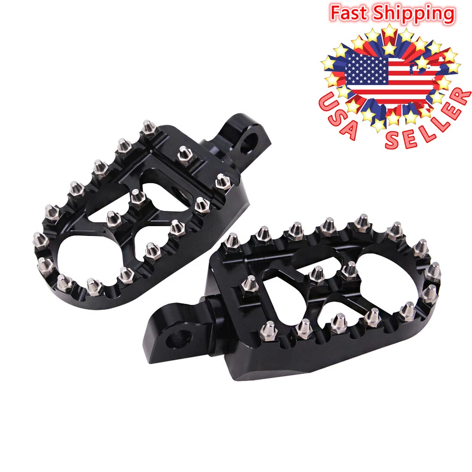 Wide MX Style Foot Pegs Rests Pedals Bobber For Harley Dyna Sportster XL883 1200 - Image 3 of 4