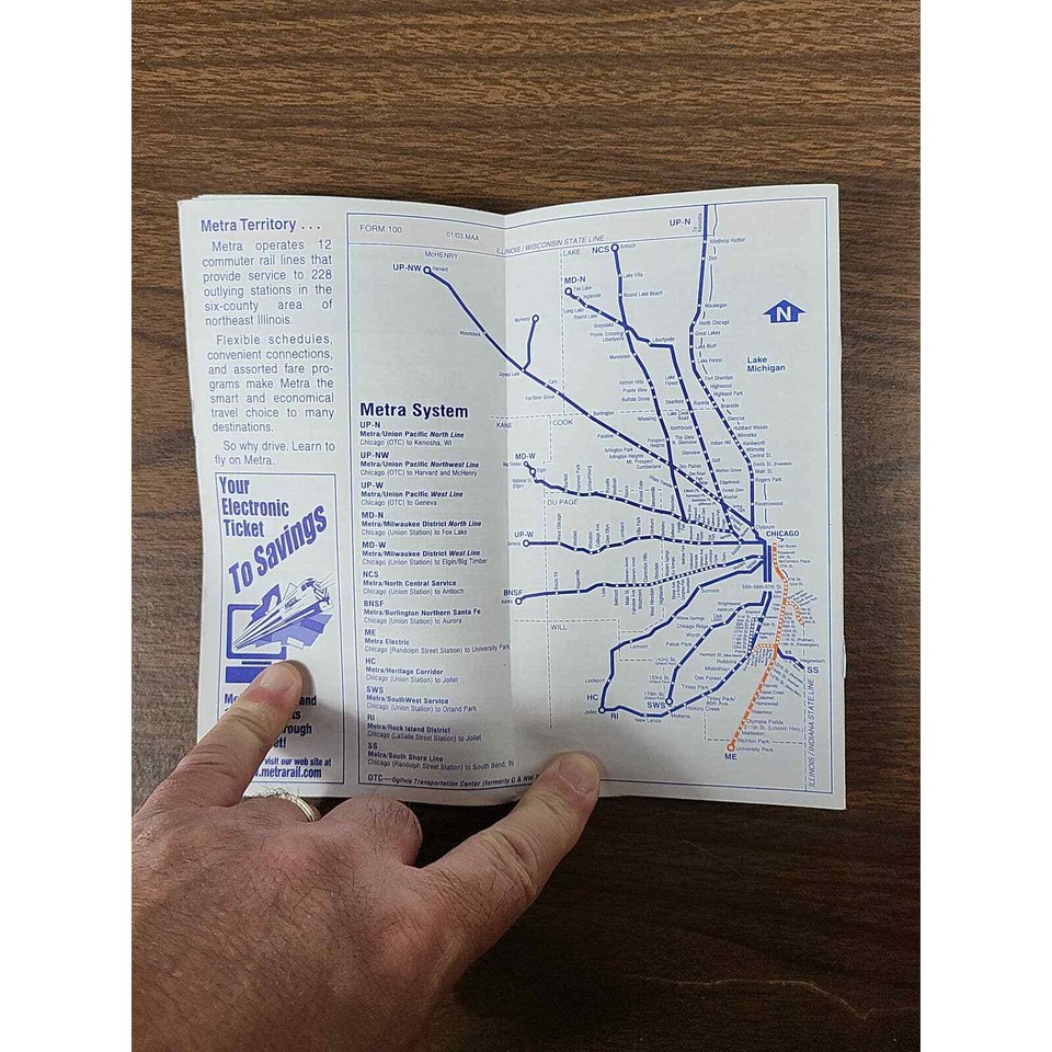 Metra Electric Chicago to University Park Passenger Timetable Schedule ...