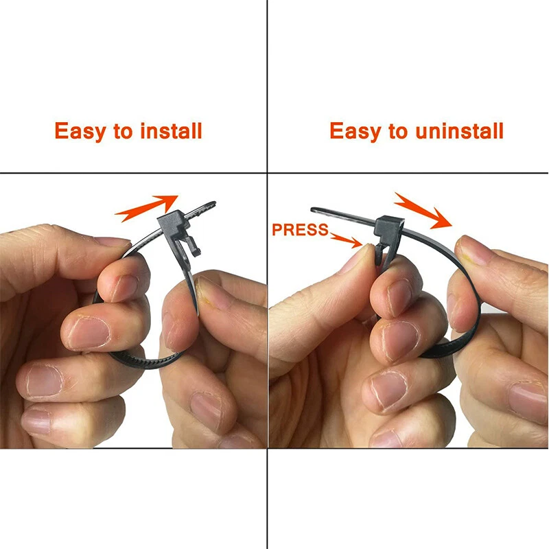 Cable Ties Zip Nylon UV Stabilised 100pcs Bulk Black Cable Tie For Trade Use Aus - image 4 of 4