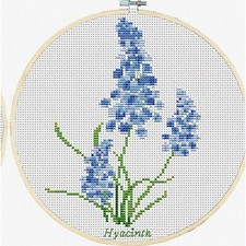 Hyacinth Haven: Floral Delight Cross Stitch Kit - 11CT Stamped Patterns for Easy
