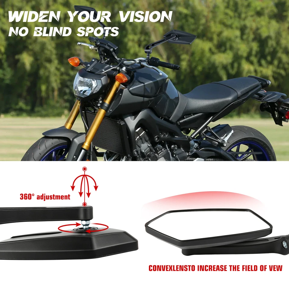 For Honda Fury VT1300 Bobber Black 2x Motorcycle Rearview Side Mirrors 8mm/10mm Foto 2 de 4
