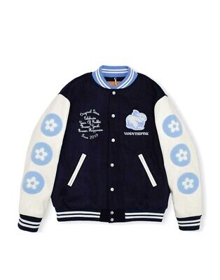 Wool and Leather Cream Louis Vuitton Bunny Varsity Jacket - Jacket Makers