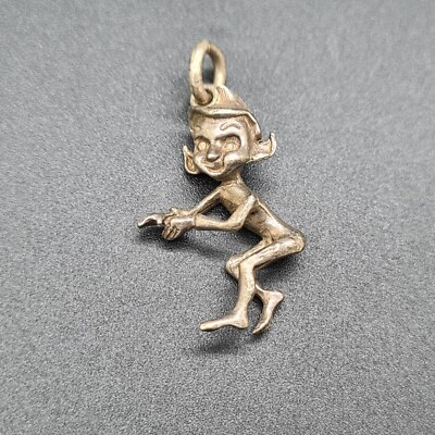 Vintage Sterling Silber Charm Charms frecher Wichtel