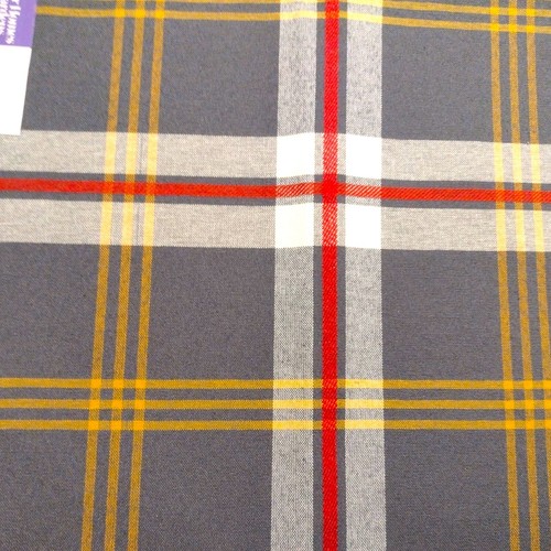 Set 6 Tartan Plaid Gray White Red Placemats Tassels Cotton 14x21 Reversible - Picture 6 of 15