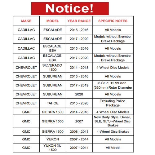 Front & Rear Rotors + Brake Pad for Silverado 1500 Tahoe Escalade Sierra 1500 - Bild 2 von 6