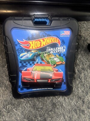 Hot Wheels Rollin' 110 Car Case - Challenge Accepted Hard Shell Carrying Case