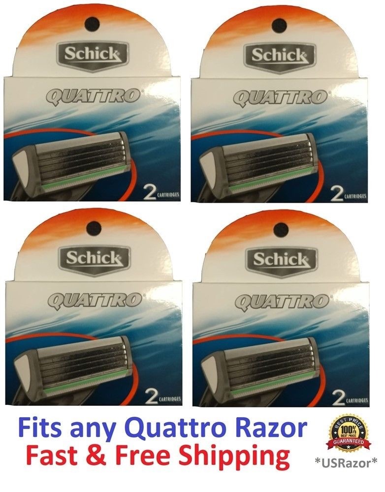 16 Schick Quattro Razor Blades Refills Cartridges fit Titanium Shaver Quatro 4 8