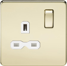 Knightsbridge Screwless Polished Brass Full Range, Switches, Sockets & Dimmers!