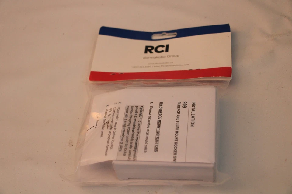 Interruptor basculante Dormakaba RCI 909 empuje acción momentánea 909 "NUEVO SELLADO" Foto 3 de 3