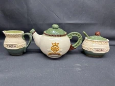 Grasslands Road "CELTIC IRISH" ~ Teapot, Creamer, Sugar Bowl w/Lid & Spoon