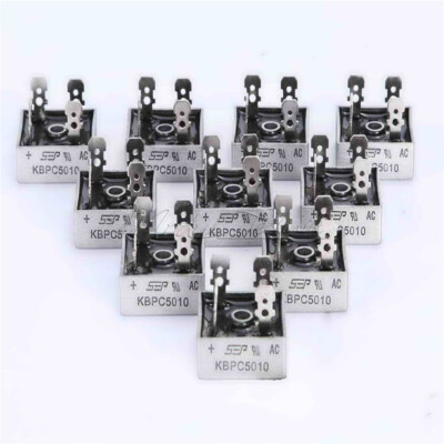 100PCS 50A 1000V Metal Case Single Phases Diode Bridge Rectifier KBPC5010
