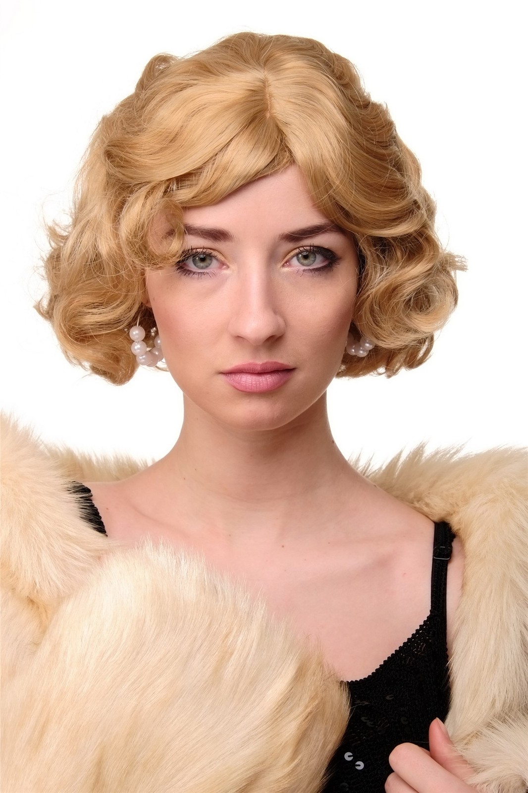 Women's Wig 20er Years Swing Bob Wavy Wig Blonde Approx. 25 CM A4002-611B