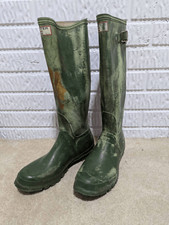 Hunter Uniroyal Vintage Unisex Rare Green Weathered Wellingtons Boots Size T5