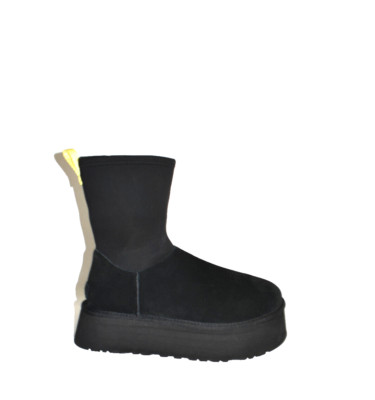 UGG Classic Dipper Boot Platform Black Suede Size 10 1144031 DD424