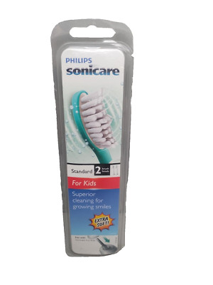 Philips Sonicare for Kids Replacement 2 Toothbrush Heads Standard Extra Soft NEW