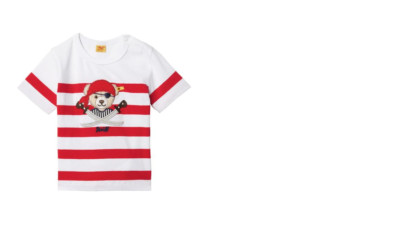 Steiff treasure island pirate shirt, red striped size 80
