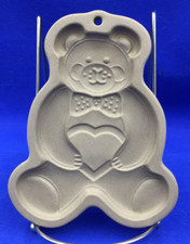 Vintage 1991 Pampered Chef Teddy Bear Stoneware Cookie Mold