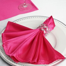 10 FUCHSIA Silky SATIN 20x20" Wedding NAPKINS Party Table Linens Supply