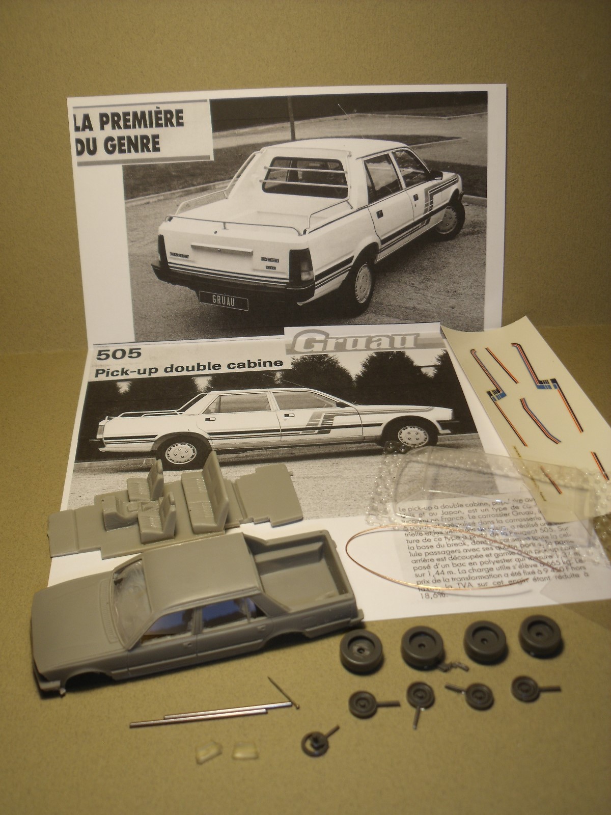 Peugeot 505 Pick-Up Gruau 1/43 kit en résine brute à peindre