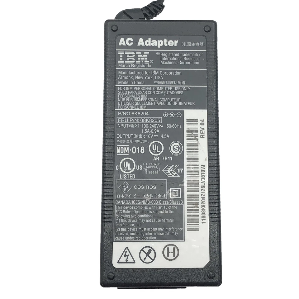 Cargador Adaptador AC/DC 16V 4.5A 72W Original Lenovo IBM 02K6665 02K6669 02K6677 Foto 2 de 4