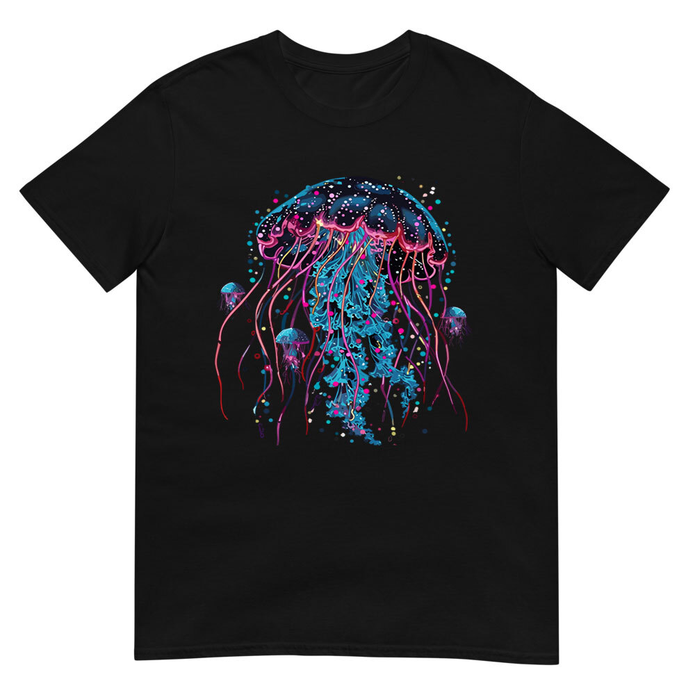 Artistic Deep Sea Jellyfish T-Shirt - Aquatic Animals Novelty Graphic
