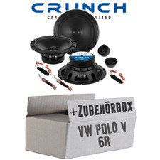 Crunch Lautsprecher für VW Polo 6R Front Heck Tür Boxen 2-Wege 16cm Einbauset