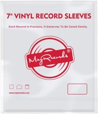 50pcs 7 inch Vinyl Record Outer Sleeves Clear Plastic 7 inch, White 