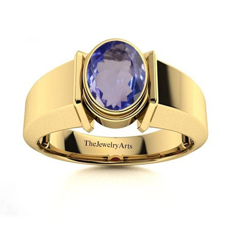 Tanzanite Men Ring, Sterling Silver Ring, Statement Tanzanite Ring, AAA Quality - Image 2 of 4