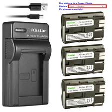 Kastar Battery Slim Charger for Canon BP-511 BP511A Canon ZR10 ZR20 ZR20MC ZR25