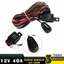 Universal Wiring Harness Kit Led Light Bar Fog Light 40a 12v Relay Fuse Switch
