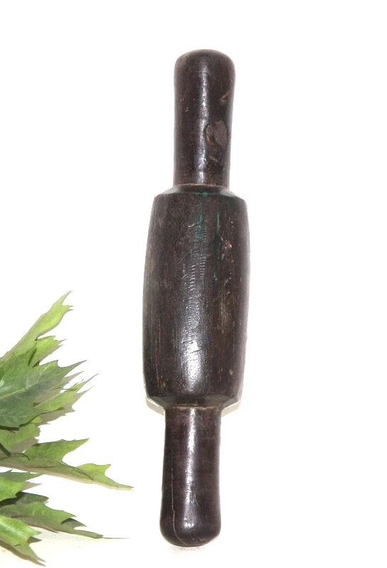 Antique Wooden Chapati Rolling Pin Belans Original Lacquer 17504