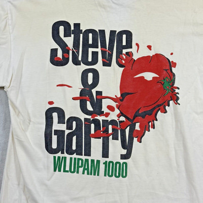 Vintage Steve & Garry The-Loop Radio WLUP AM 1000 T-Shirt Single Stitch White XL