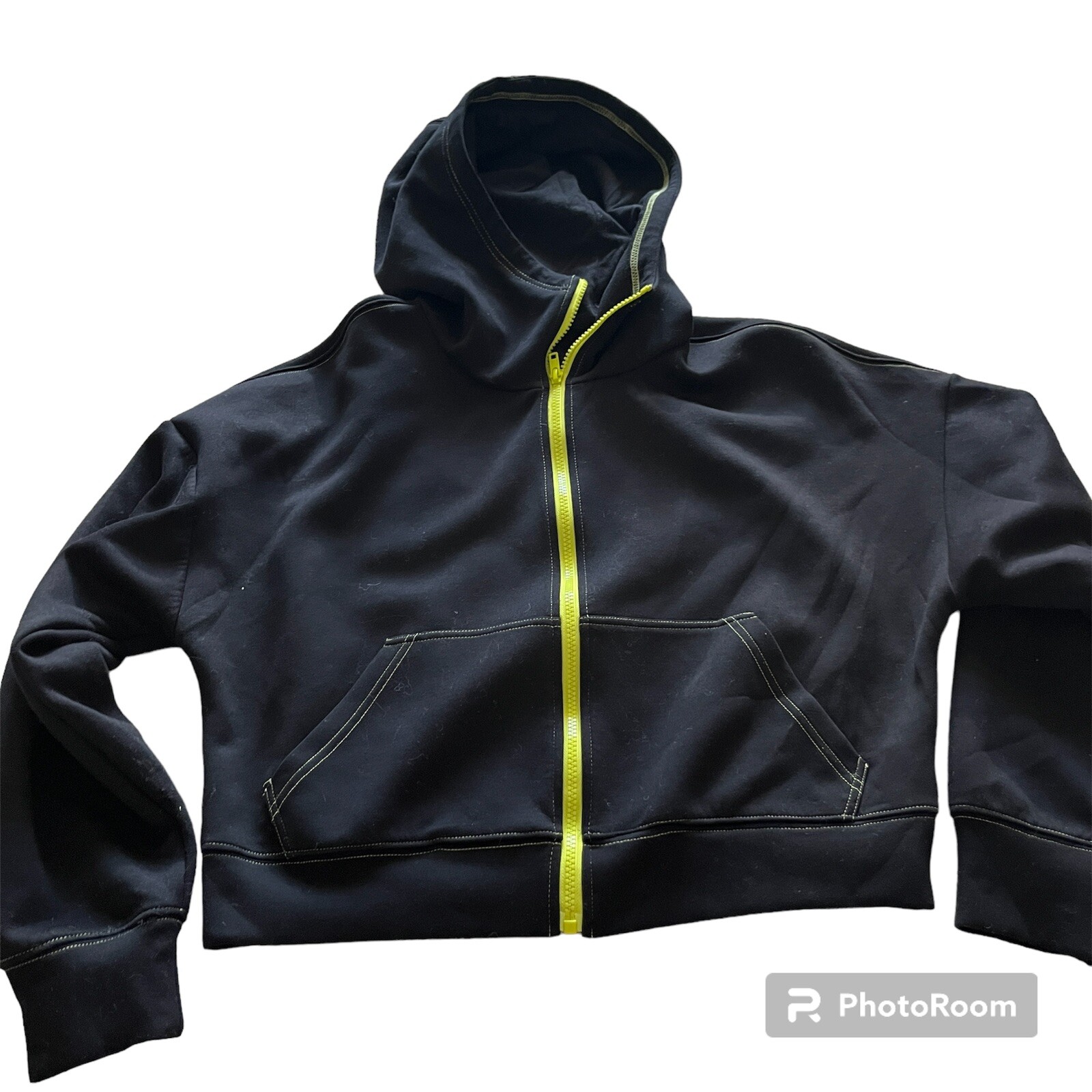 Fabletics Full Zip Activewear Crop Jacket Black N… - image 1