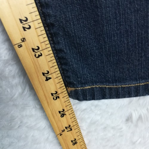 Chaps Denim Womens Jeans Delaney Straight Leg Blue Dark Wash Whiskering Plus 18W - Picture 5 of 9