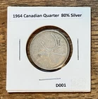 1964 Canadian Quarter / 80% Silver