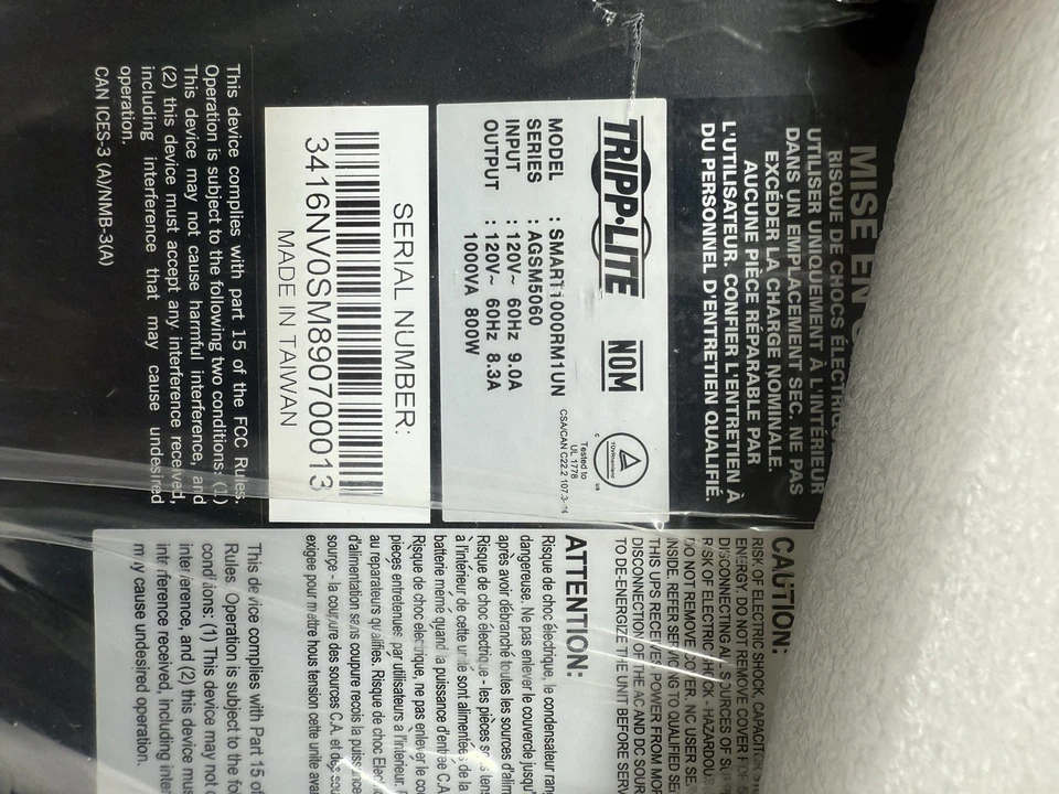 New Tripp Lite UPS: 1000VA  120V SMART1000RM1U Back Up Power!! - Image 2 of 4