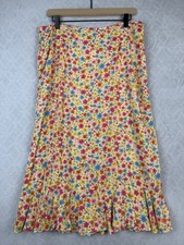 Chris Banks Midi Skirt 14 Yellow Floral Cottagecore Feminine Modest Twee Vtg Y2K