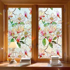 Window Privacy Film Stained Glass Window Film Decorative, Static 17.5"x 78.7"