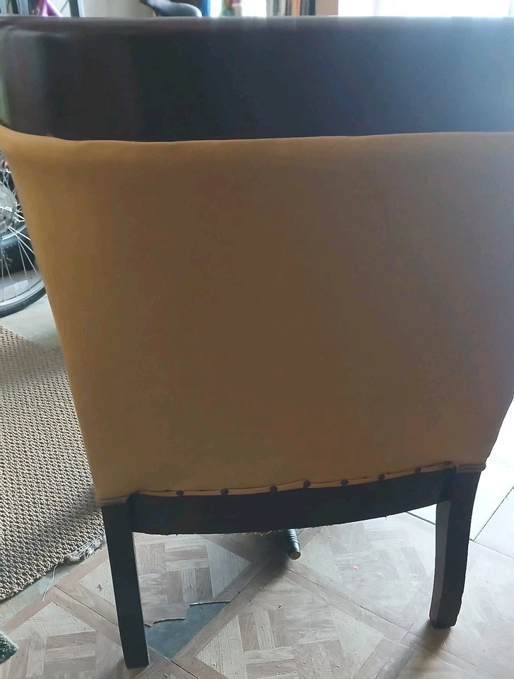 VTG Yellow Accent Parlor Arm Chair (No Brand) - Image 3 of 4
