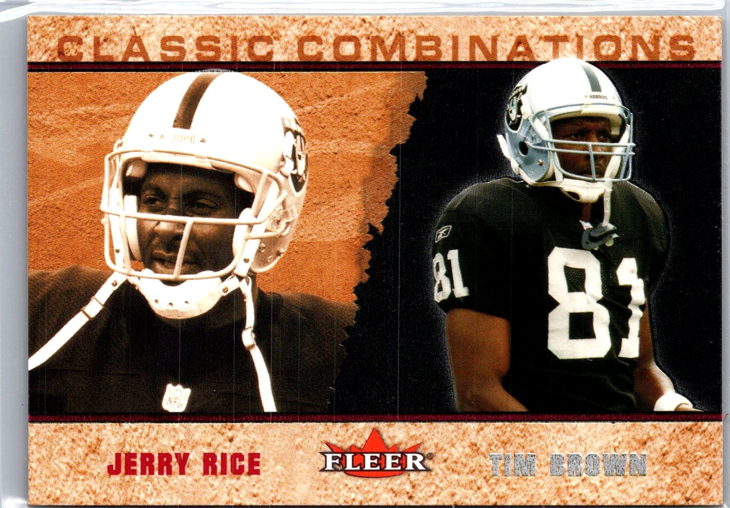 2002 Fleer Classic Combinations Jerry Rice Tim Brown #8 Oakland Raiders NM