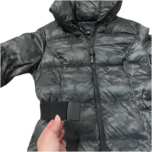 Sanctuary Down Puffer Coat Womens M Camo Parka Jacket Camouflage Quilted Belted - Picture 5 of 17