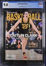 CAITLIN CLARK ROOKIE 2024 NEWSSTAND COVER BECKETT MAG INDIANA FEVER RARE CGC 9.0