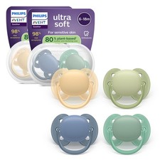 Philips Avent Ultra Soft Soothers - Orthodontic Design, for Babies 6-18 Mon