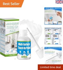 High Gloss White Touch Up Paint 30ml, Fast Drying DIY Repair for Multi-Surfaces