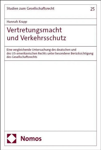 Vertretungsmacht Und Verkehrsschutz Hannah Krapp Taschenbuch 357 S. Deutsch 2025-image