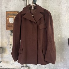 Antique Victorian Brown Wool Bodice Coat Edwardian Dress Top Sports Vintage