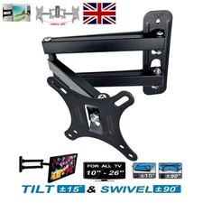 Swivel Tilt Wall Mount Bracket For 15 19 22 24 26" LED LCD 3D TV VESA 75 100